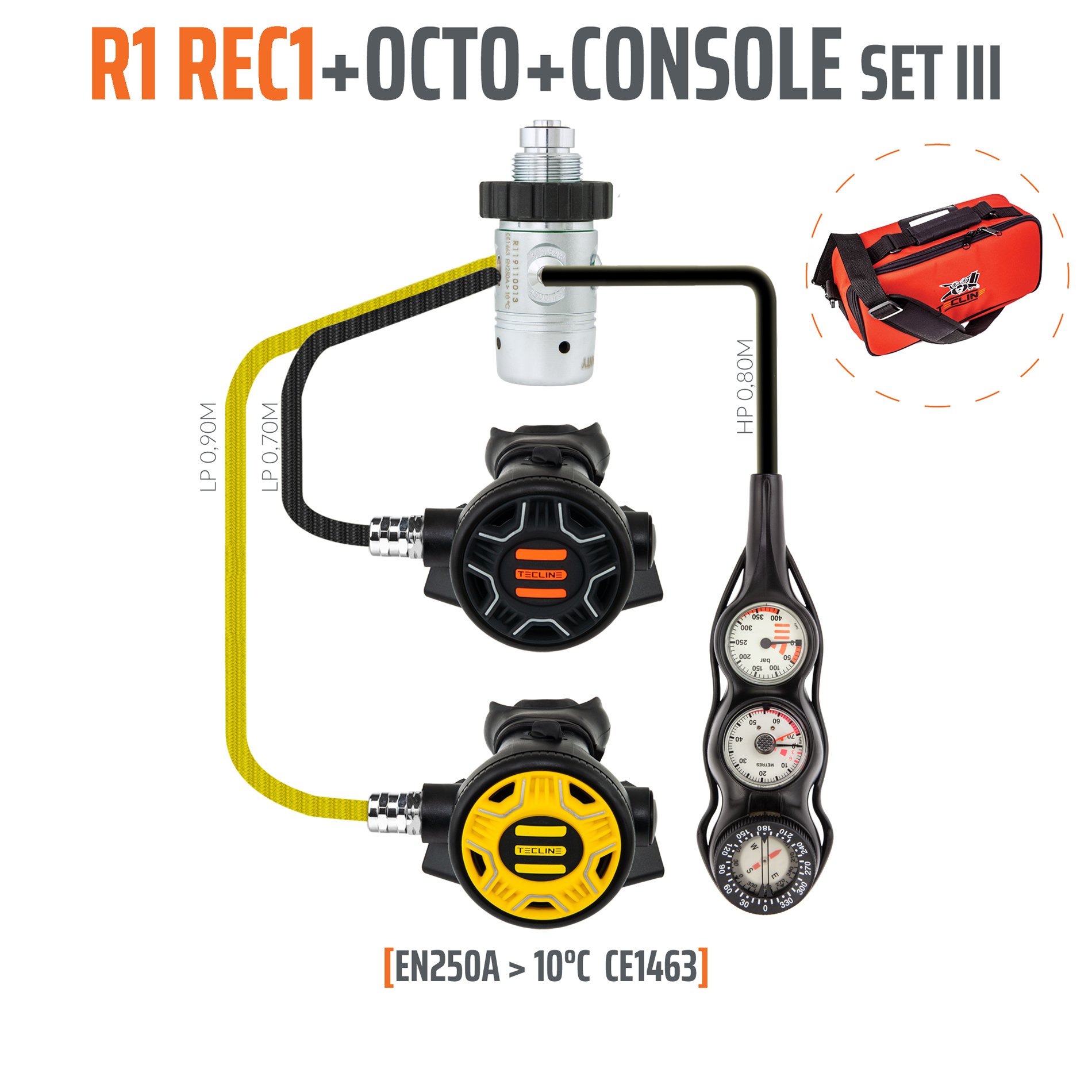 Tecline Regulator R1 REC1 set III with octo and 3 elements console – EN250A > 10°C